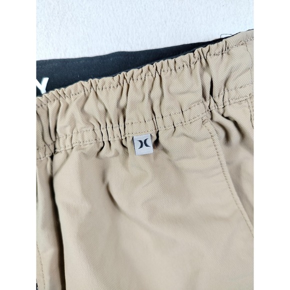 Hurley Pants Mens Medium Tan Jogger Nylon Blend Elastic Waist Cuffed Casual - Picture 7 of 16